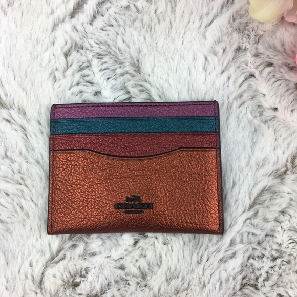 Coach Handbags - Coach Metallic Flat Card Case